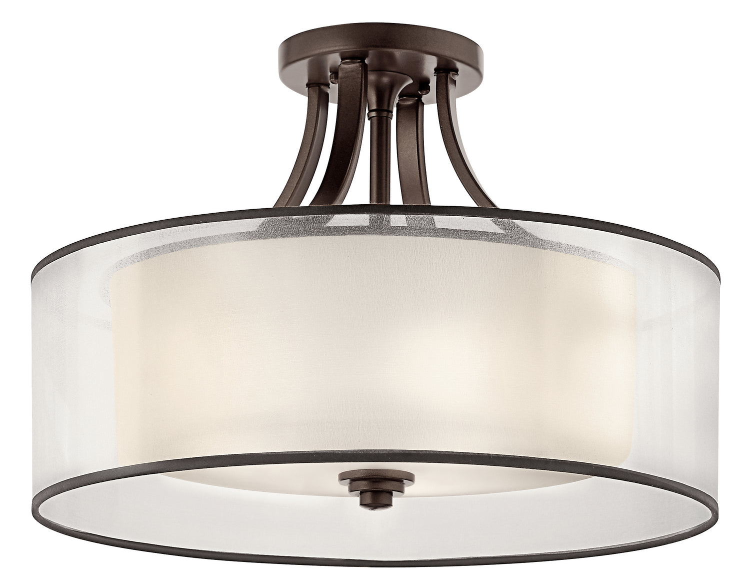 Kichler - 42387MIZ - Four Light Semi Flush Mount - Lacey - Mission Bronze