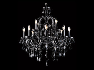 Avenue Lighting - HF1039-BLK - 12 Light Chandelier - Onyx Ln. - Black Crystal