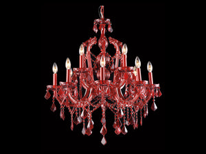 Avenue Lighting - HF1039-RED - 12 Light Chandelier - Crimson Blvd. - Red Crystal