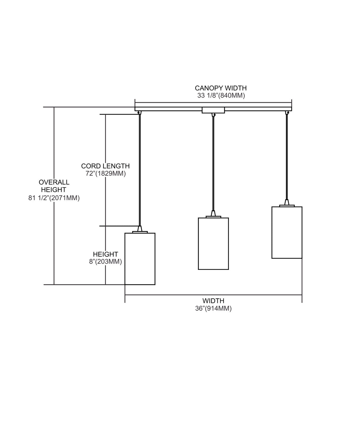 ELK Home - 10147/3L - Three Light Pendant - Coletta - Satin Nickel