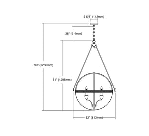 ELK Home - 10193/6 - Six Light Chandelier - Hemispheres - Polished Nickel