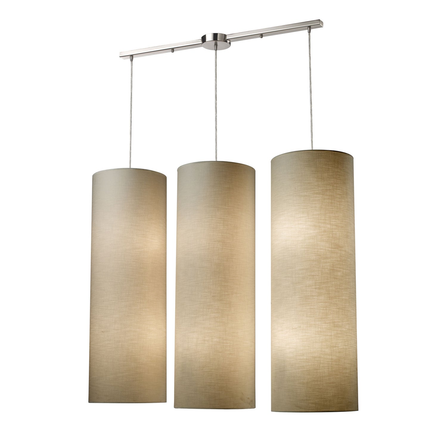 ELK Home - 20160/12L - 12 Light Pendant - Fabric Cylinders - Satin Nickel