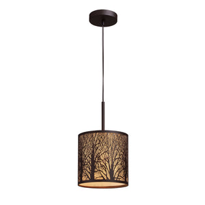 ELK Home - 31073/1 - One Light Mini Pendant - Woodland Sunrise - Aged Bronze