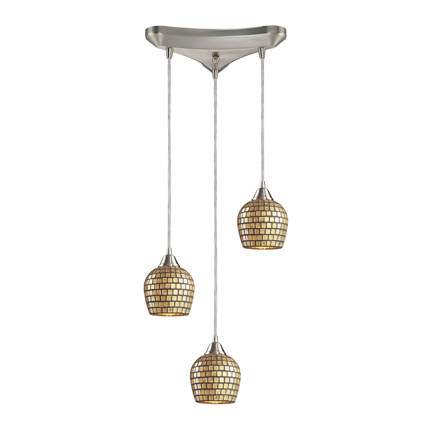 ELK Home - 528-3GLD - Three Light Pendant - Fusion - Satin Nickel