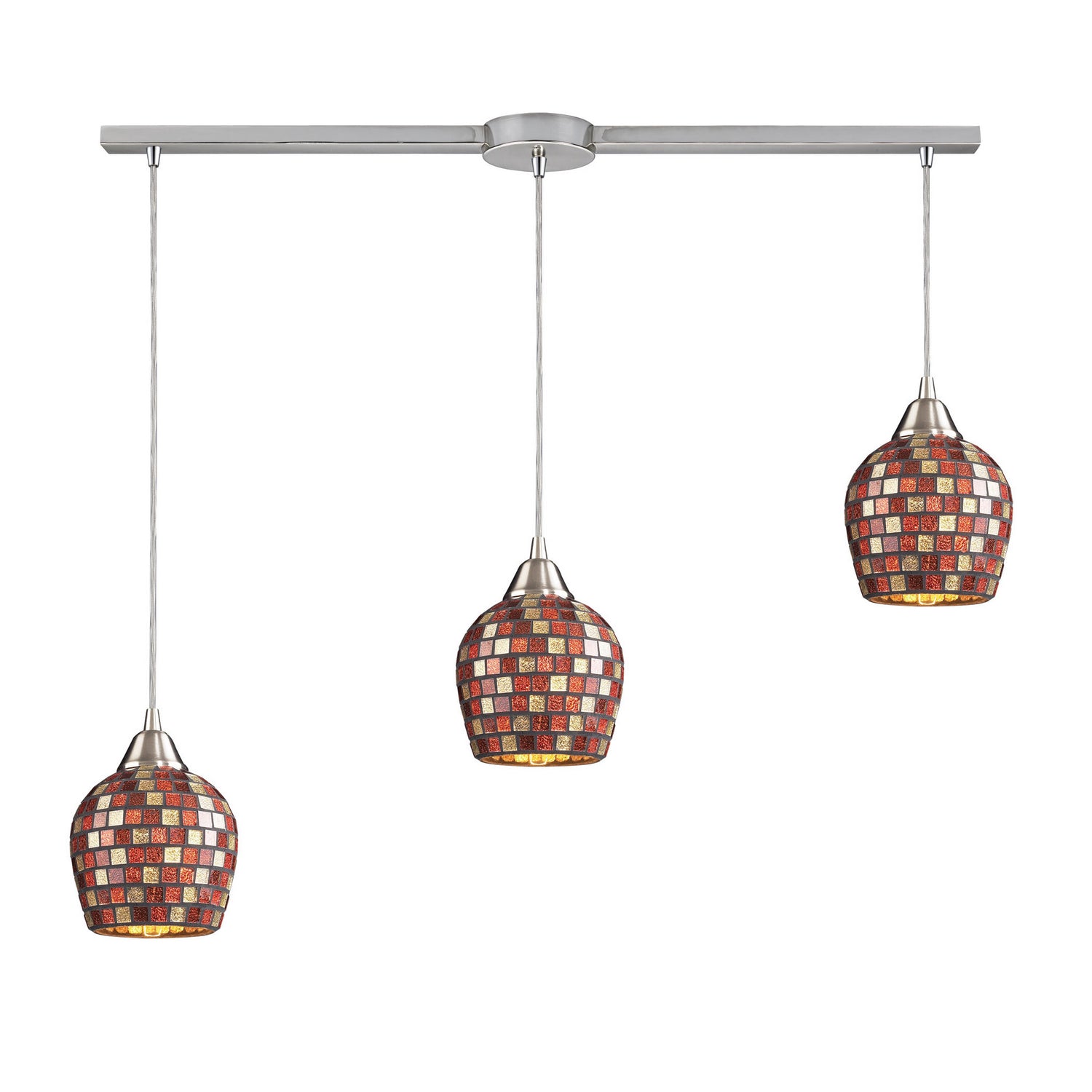 ELK Home - 528-3L-MLT - Three Light Pendant - Fusion - Satin Nickel