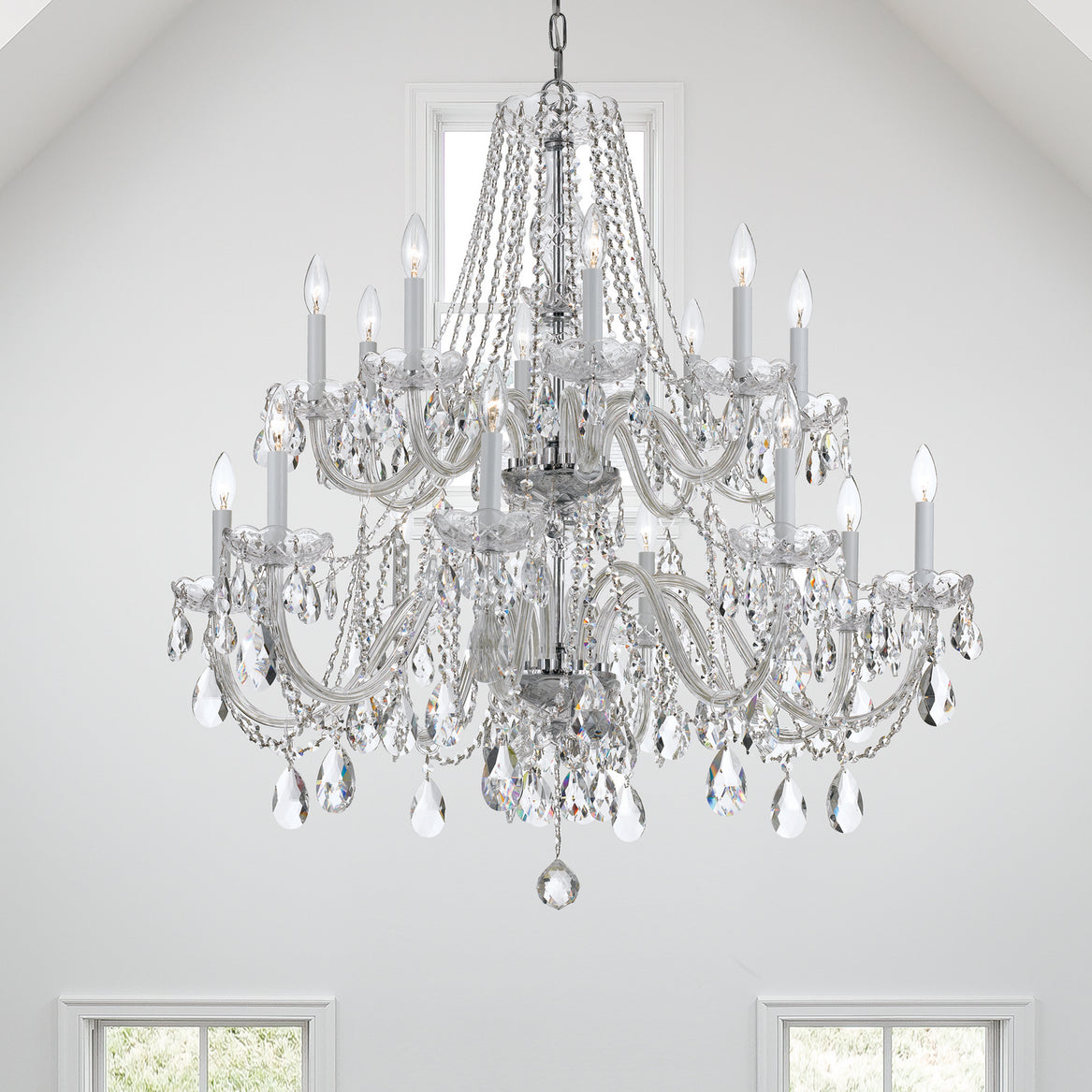 Crystorama - 1139-CH-CL-MWP - 16 Light Chandelier - Traditional Crystal - Polished Chrome