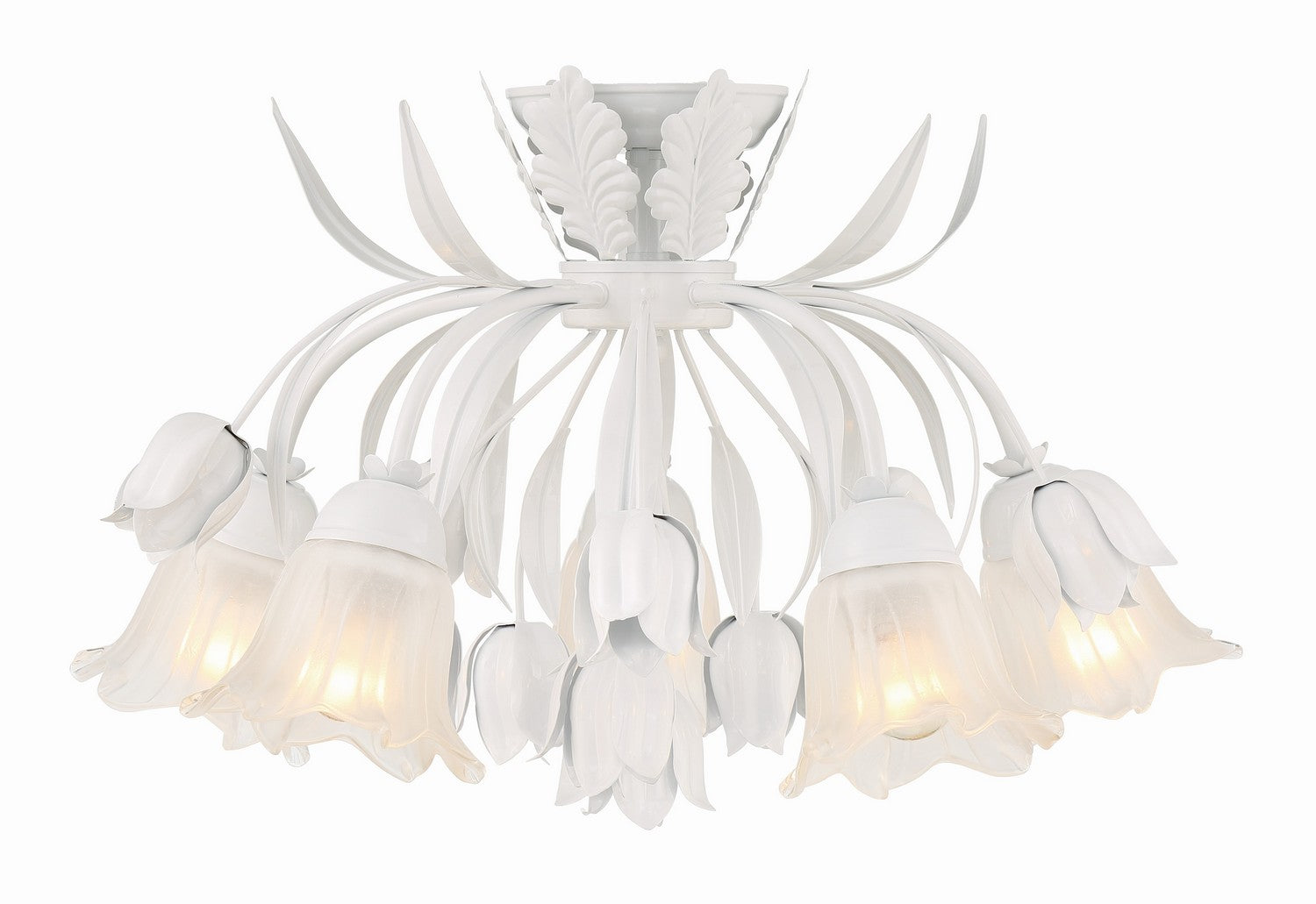 Crystorama - 4810-WW - Five Light Semi Flush Mount - Southport - Wet White