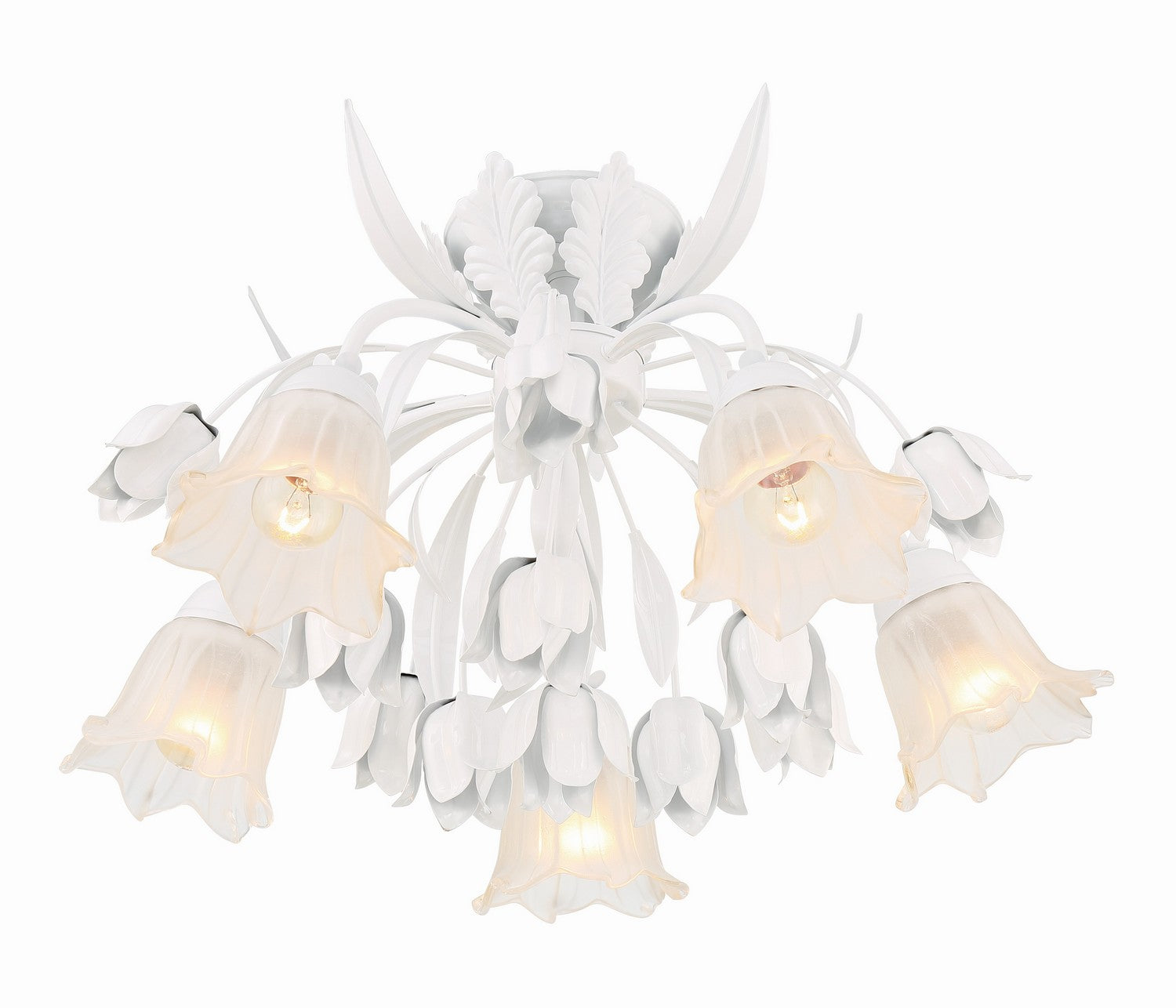 Crystorama - 4810-WW - Five Light Semi Flush Mount - Southport - Wet White