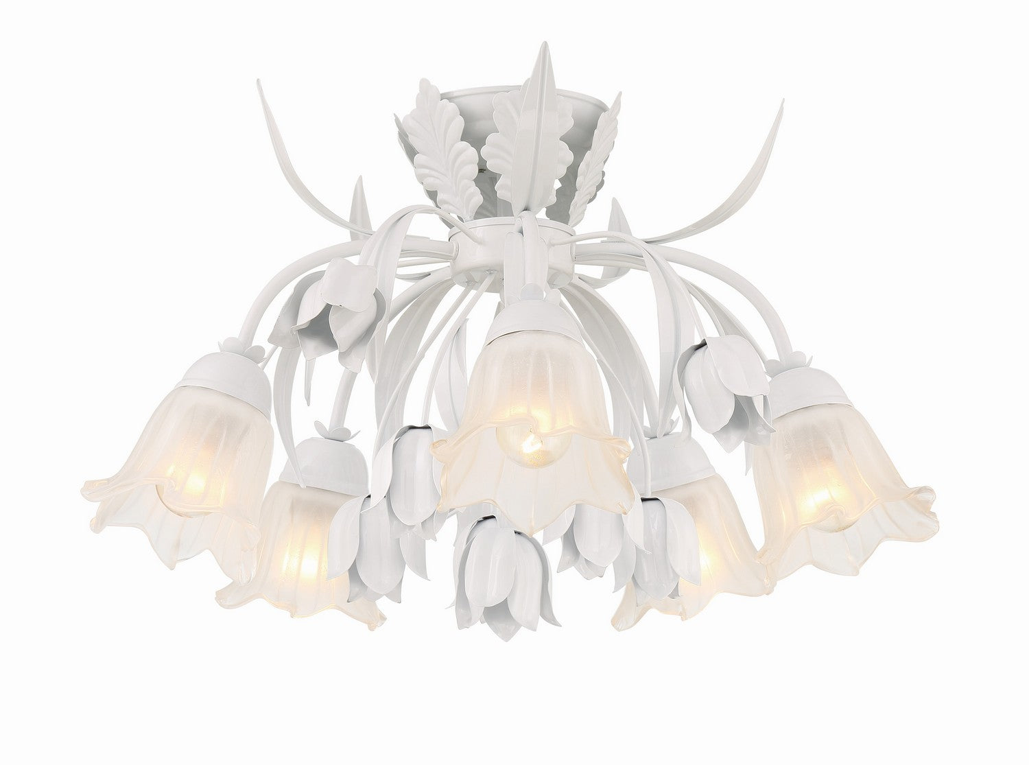 Crystorama - 4810-WW - Five Light Semi Flush Mount - Southport - Wet White