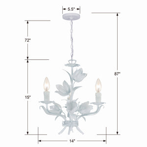 Crystorama - 4813-WW - Three Light Mini Chandelier - Southport - Wet White