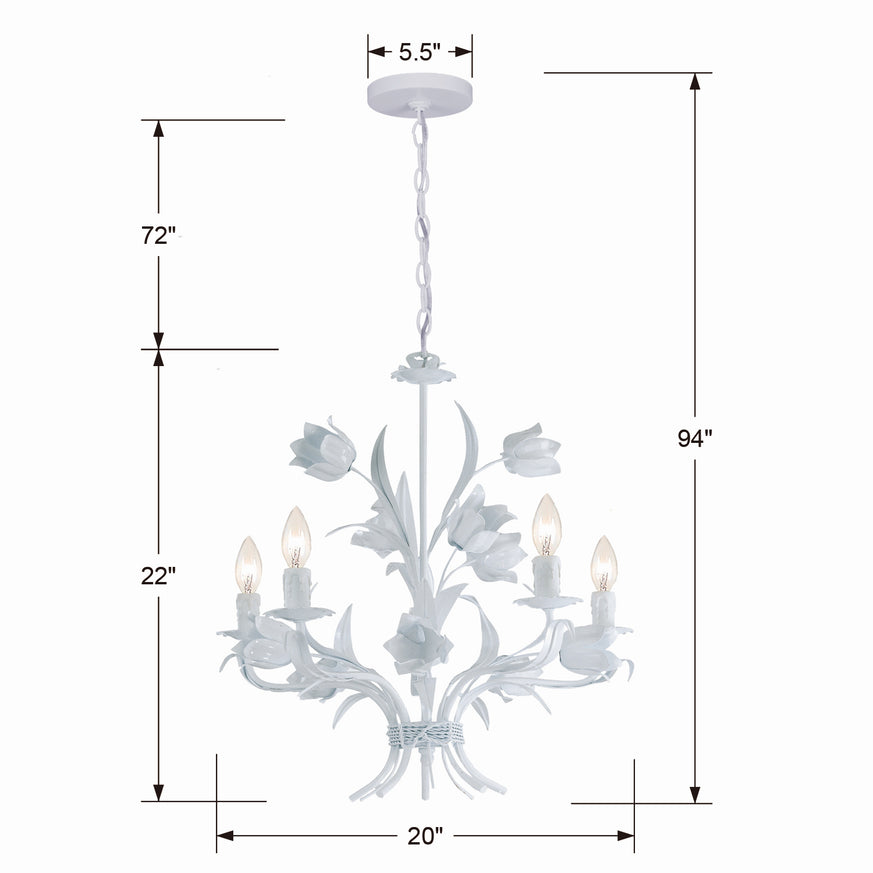 Crystorama - 4815-WW - Five Light Chandelier - Southport - Wet White