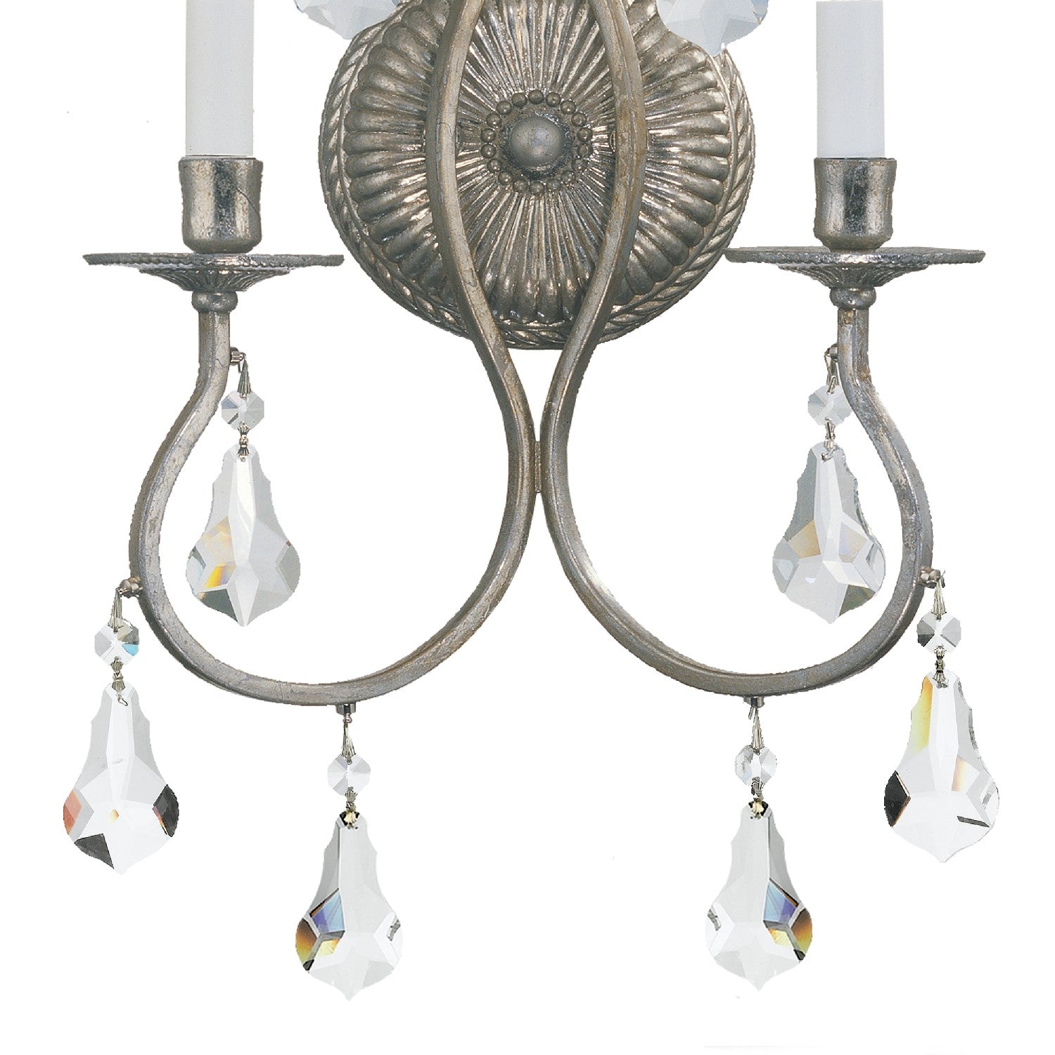 Crystorama - 5012-OS-CL-MWP - Two Light Wall Sconce - Ashton - Olde Silver