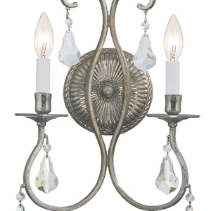 Crystorama - 5012-OS-CL-MWP - Two Light Wall Sconce - Ashton - Olde Silver