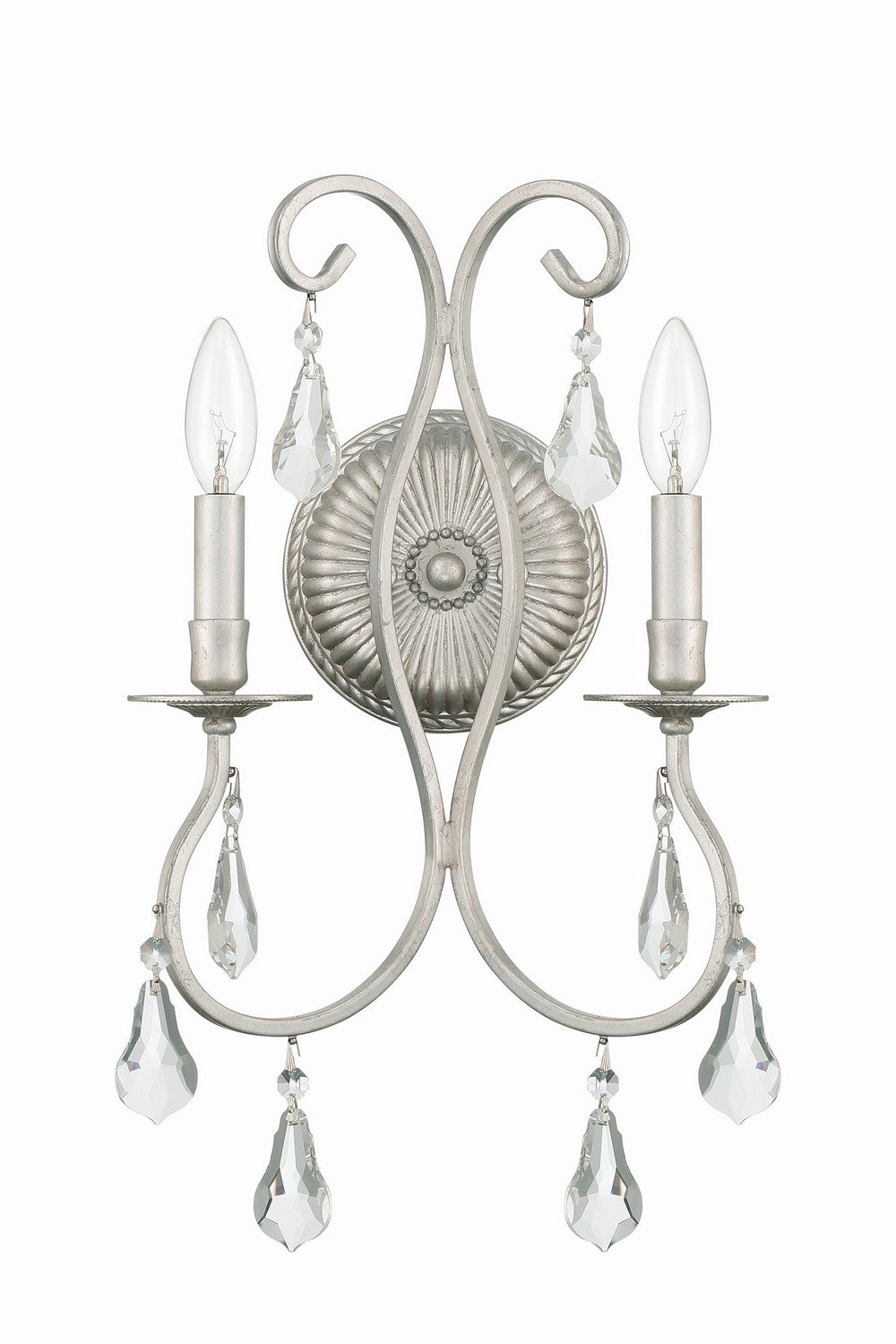 Crystorama - 5012-OS-CL-MWP - Two Light Wall Sconce - Ashton - Olde Silver