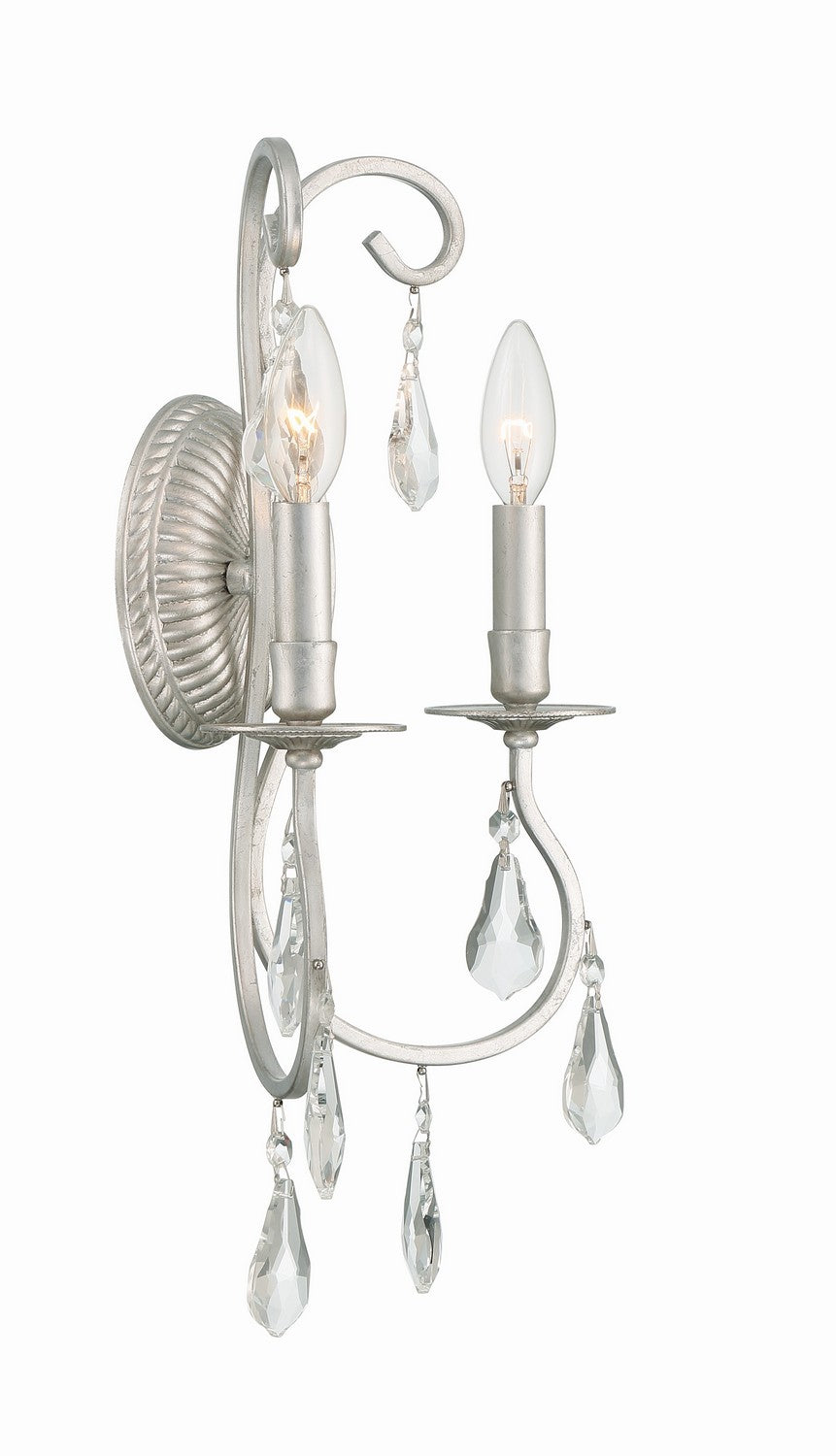 Crystorama - 5012-OS-CL-MWP - Two Light Wall Sconce - Ashton - Olde Silver