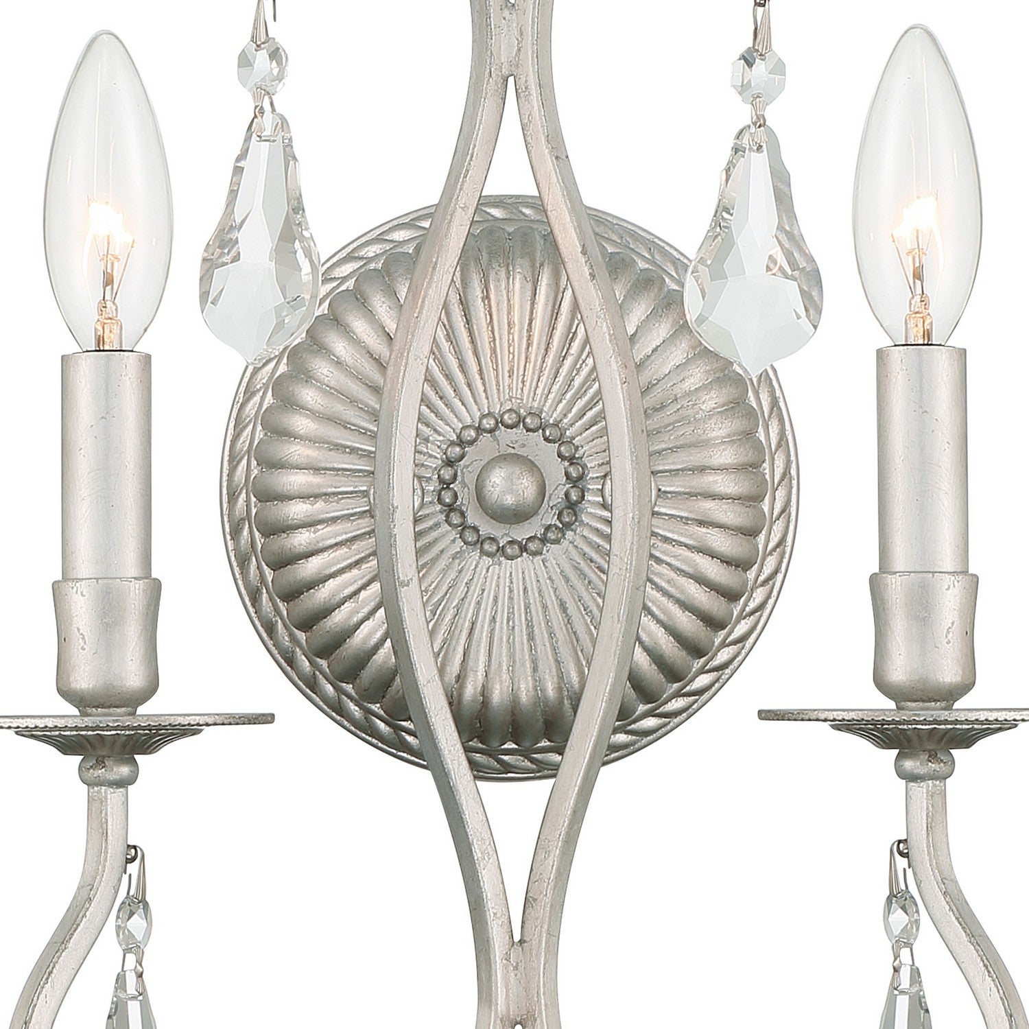 Crystorama - 5012-OS-CL-MWP - Two Light Wall Sconce - Ashton - Olde Silver