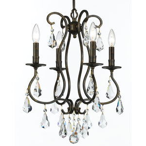 Crystorama - 5014-EB-CL-MWP - Four Light Mini Chandelier - Ashton - English Bronze