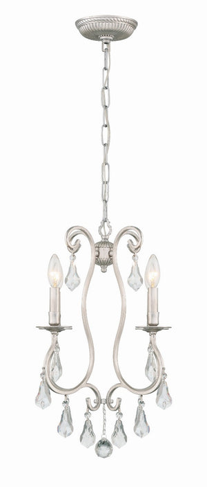 Crystorama - 5014-OS-CL-MWP - Four Light Mini Chandelier - Ashton - Olde Silver