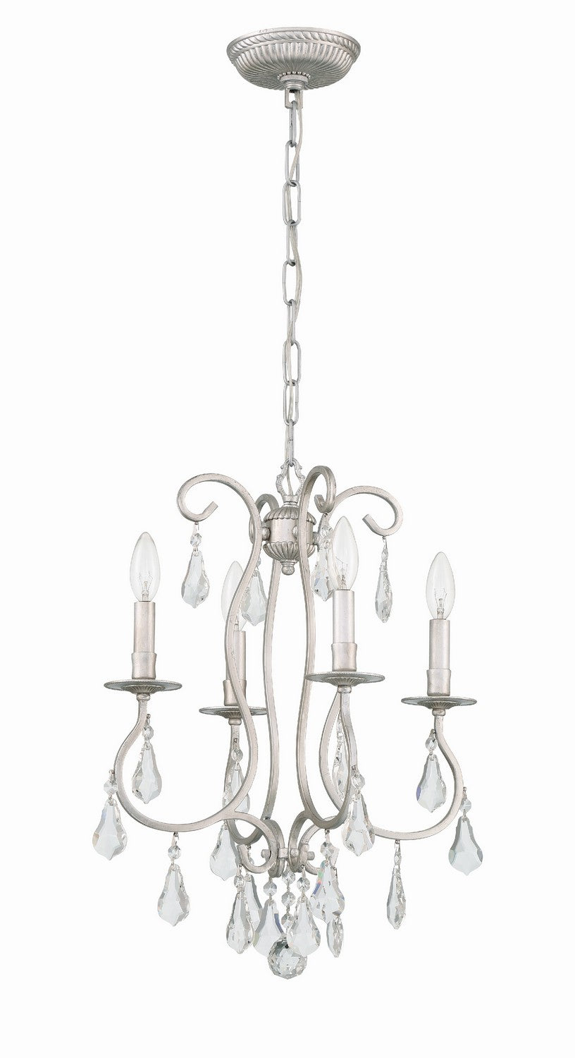 Crystorama - 5014-OS-CL-MWP - Four Light Mini Chandelier - Ashton - Olde Silver