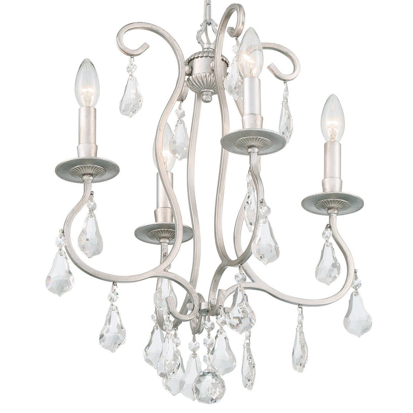 Crystorama - 5014-OS-CL-MWP - Four Light Mini Chandelier - Ashton - Olde Silver