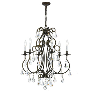 Crystorama - 5016-EB-CL-MWP - Six Light Chandelier - Ashton - English Bronze