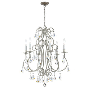 Crystorama - 5016-OS-CL-MWP - Six Light Chandelier - Ashton - Olde Silver