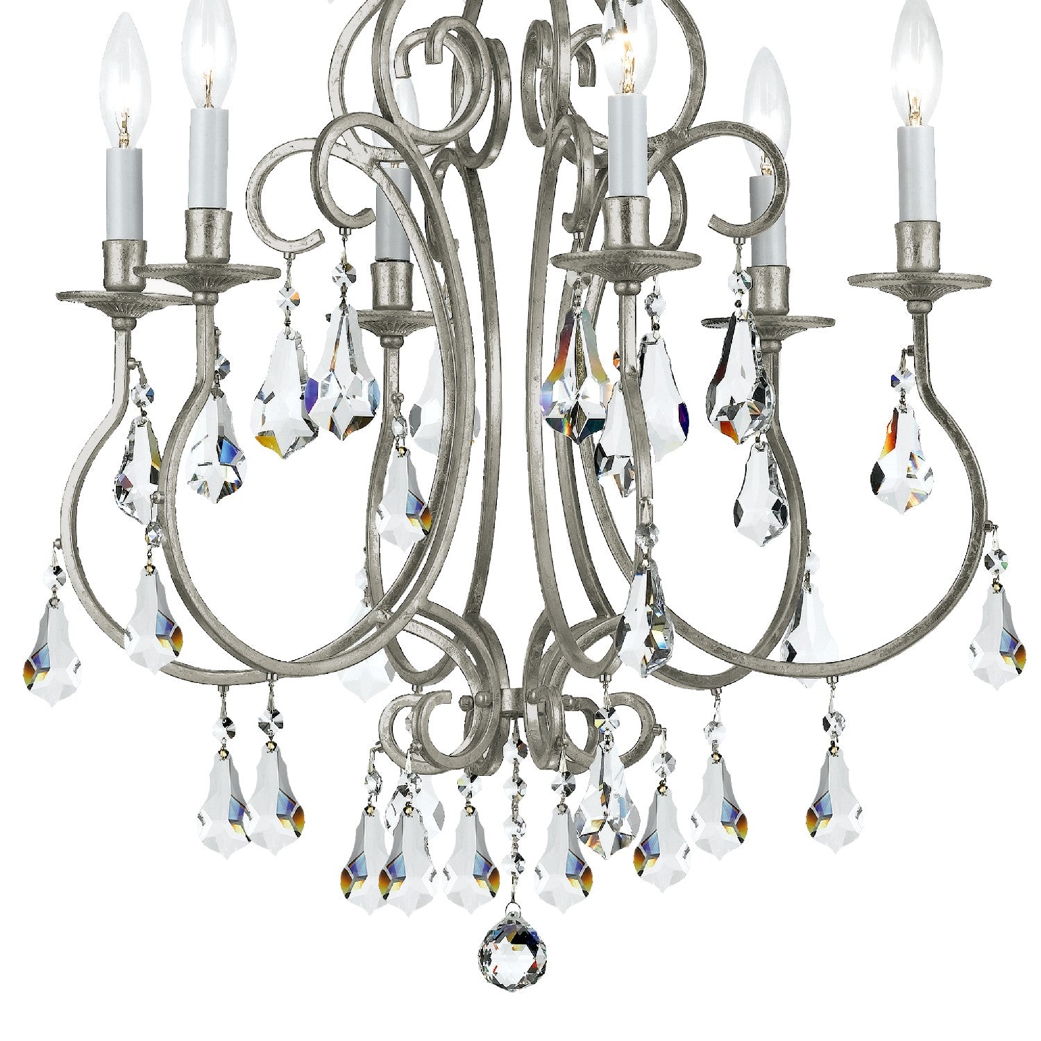 Crystorama - 5016-OS-CL-MWP - Six Light Chandelier - Ashton - Olde Silver