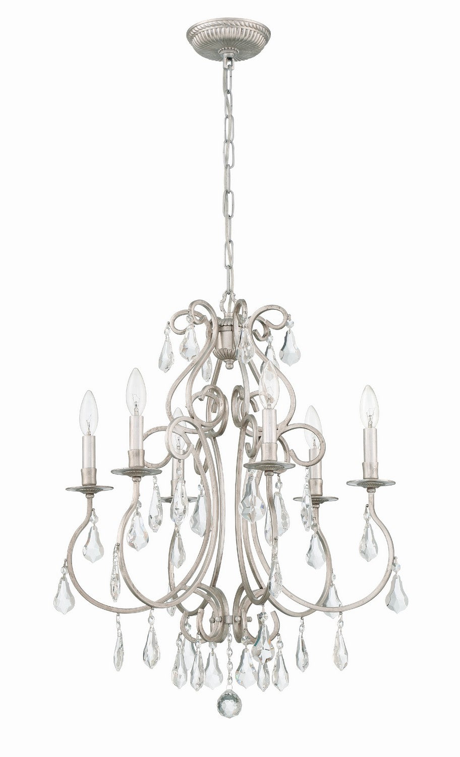 Crystorama - 5016-OS-CL-MWP - Six Light Chandelier - Ashton - Olde Silver