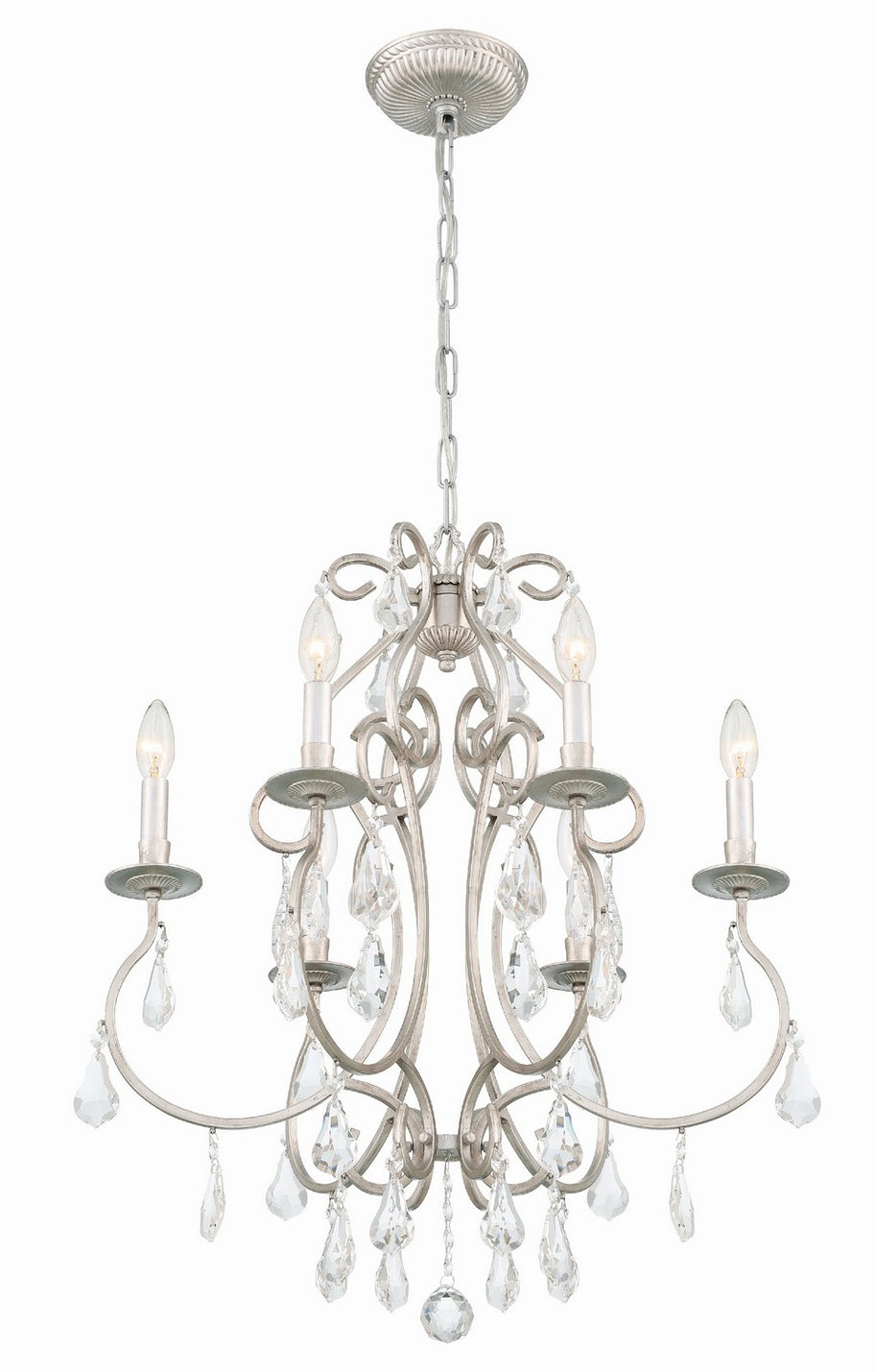 Crystorama - 5016-OS-CL-MWP - Six Light Chandelier - Ashton - Olde Silver