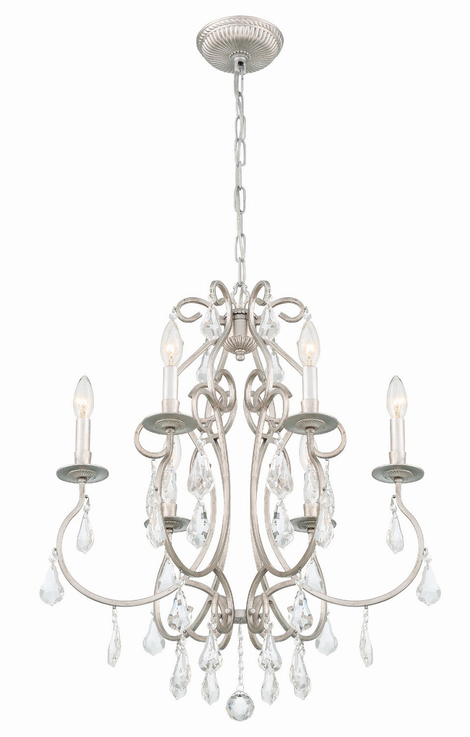 Crystorama - 5016-OS-CL-MWP - Six Light Chandelier - Ashton - Olde Silver