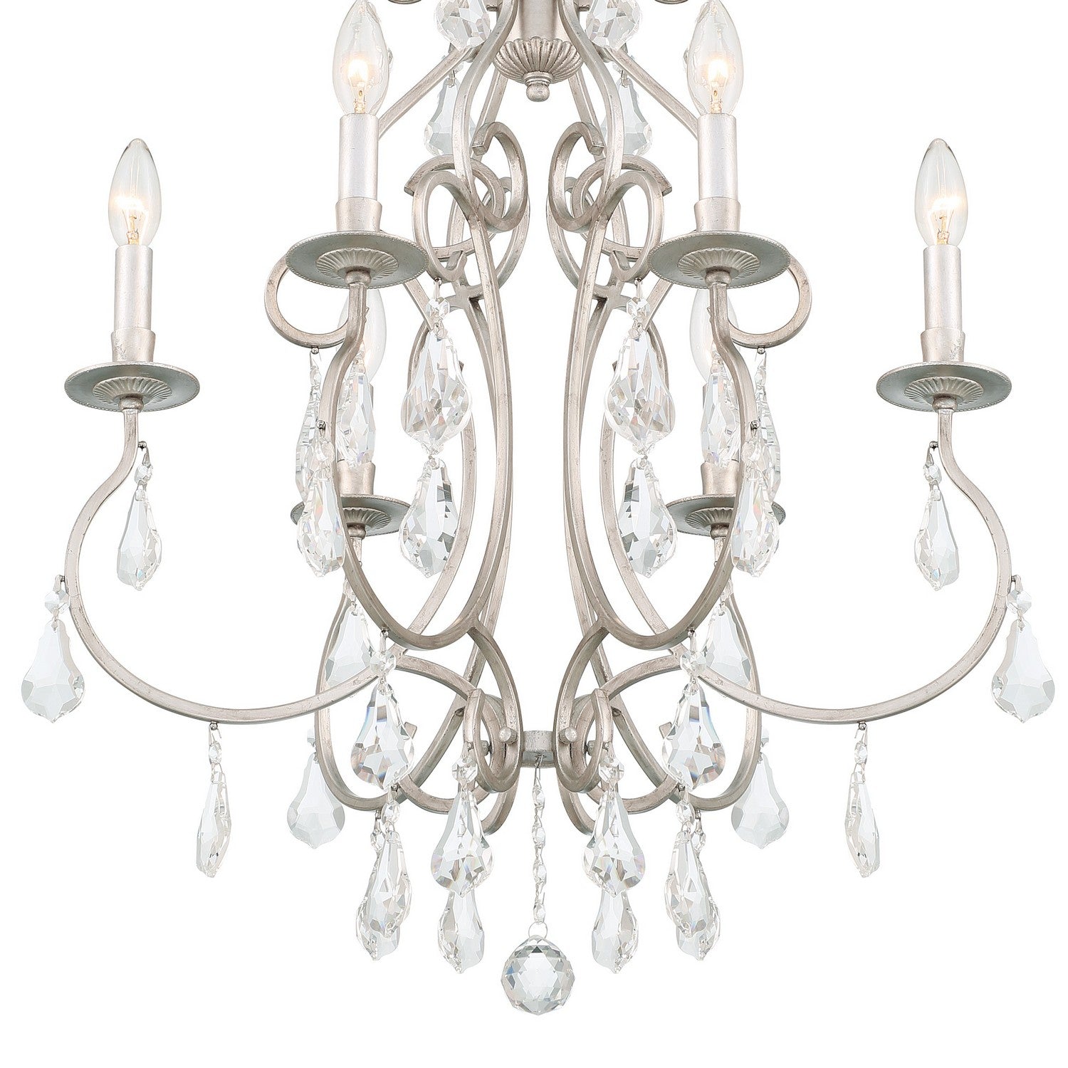 Crystorama - 5016-OS-CL-MWP - Six Light Chandelier - Ashton - Olde Silver