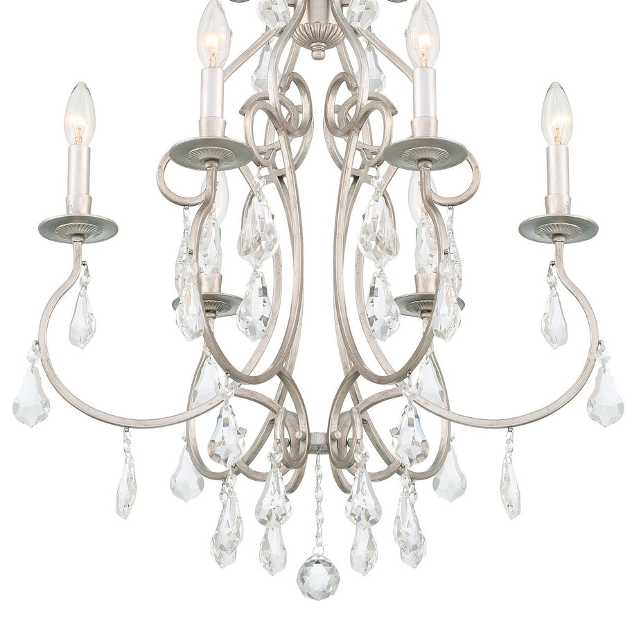 Crystorama - 5016-OS-CL-MWP - Six Light Chandelier - Ashton - Olde Silver