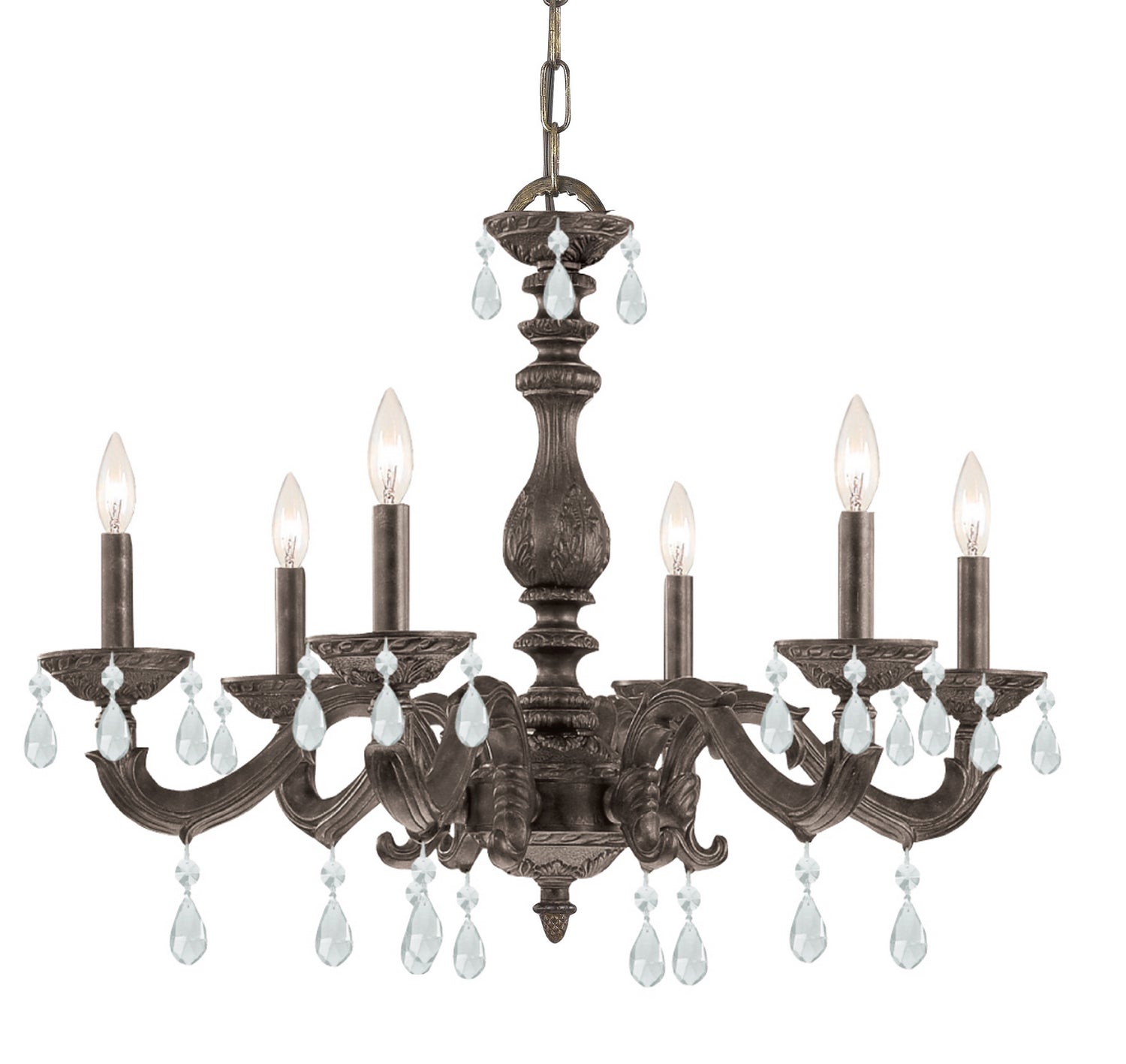 Crystorama - 5036-VB-CL-MWP - Six Light Chandelier - Paris Market - Venetian Bronze