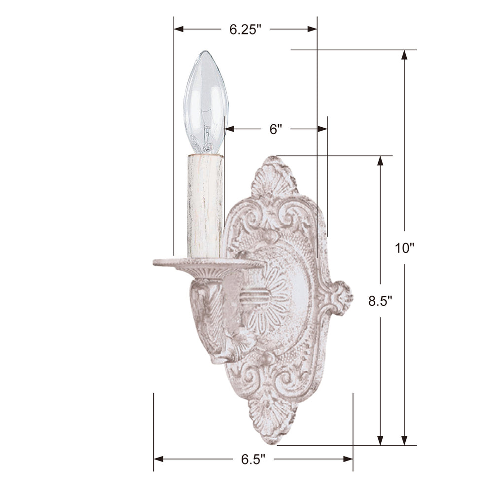 Crystorama - 5111-AW - One Light Wall Sconce - Paris Market - Antique White