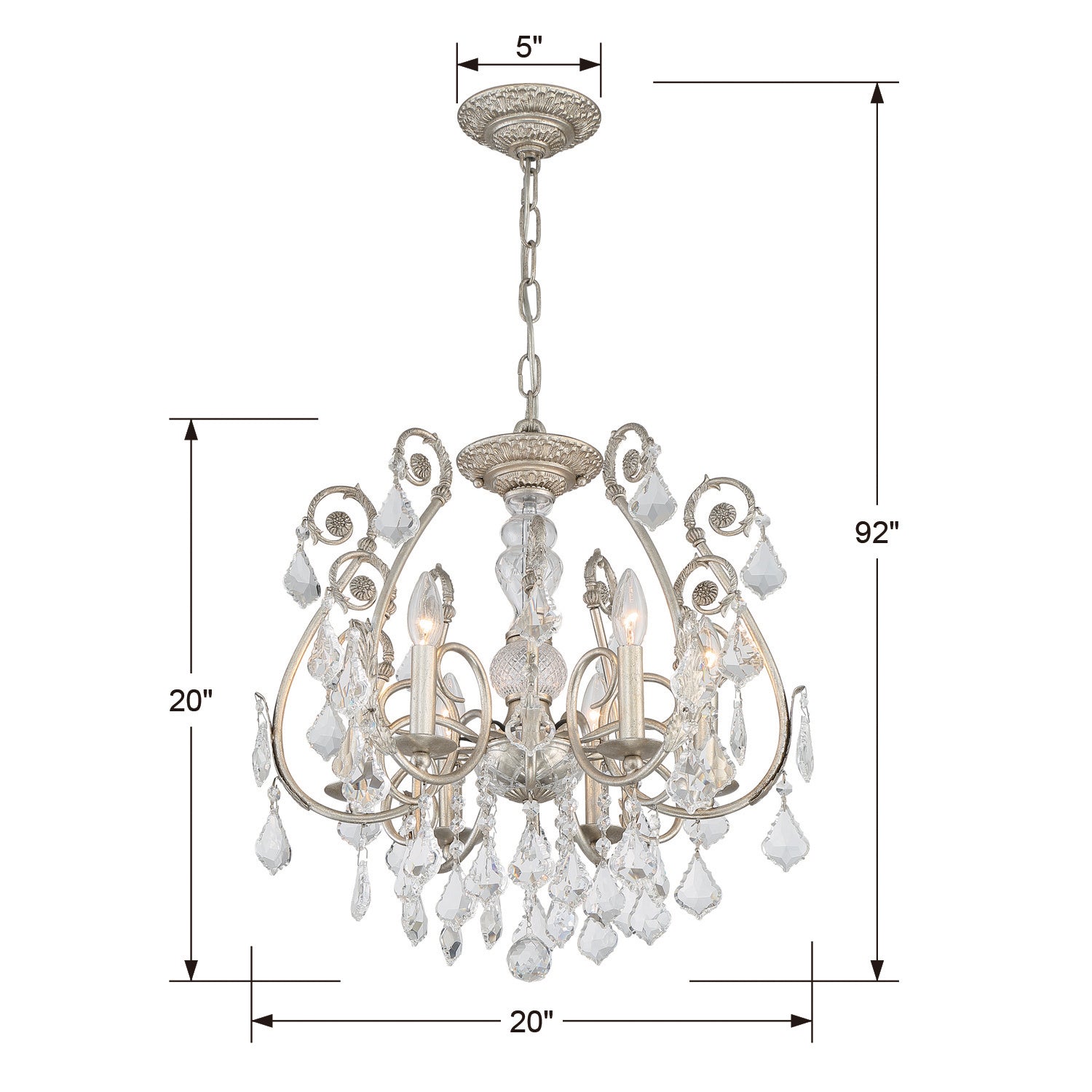 Crystorama - 5115-OS-CL-S - Six Light Chandelier - Regis - Olde Silver