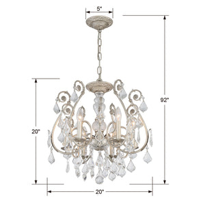 Crystorama - 5115-OS-CL-SAQ - Six Light Chandelier - Regis - Olde Silver