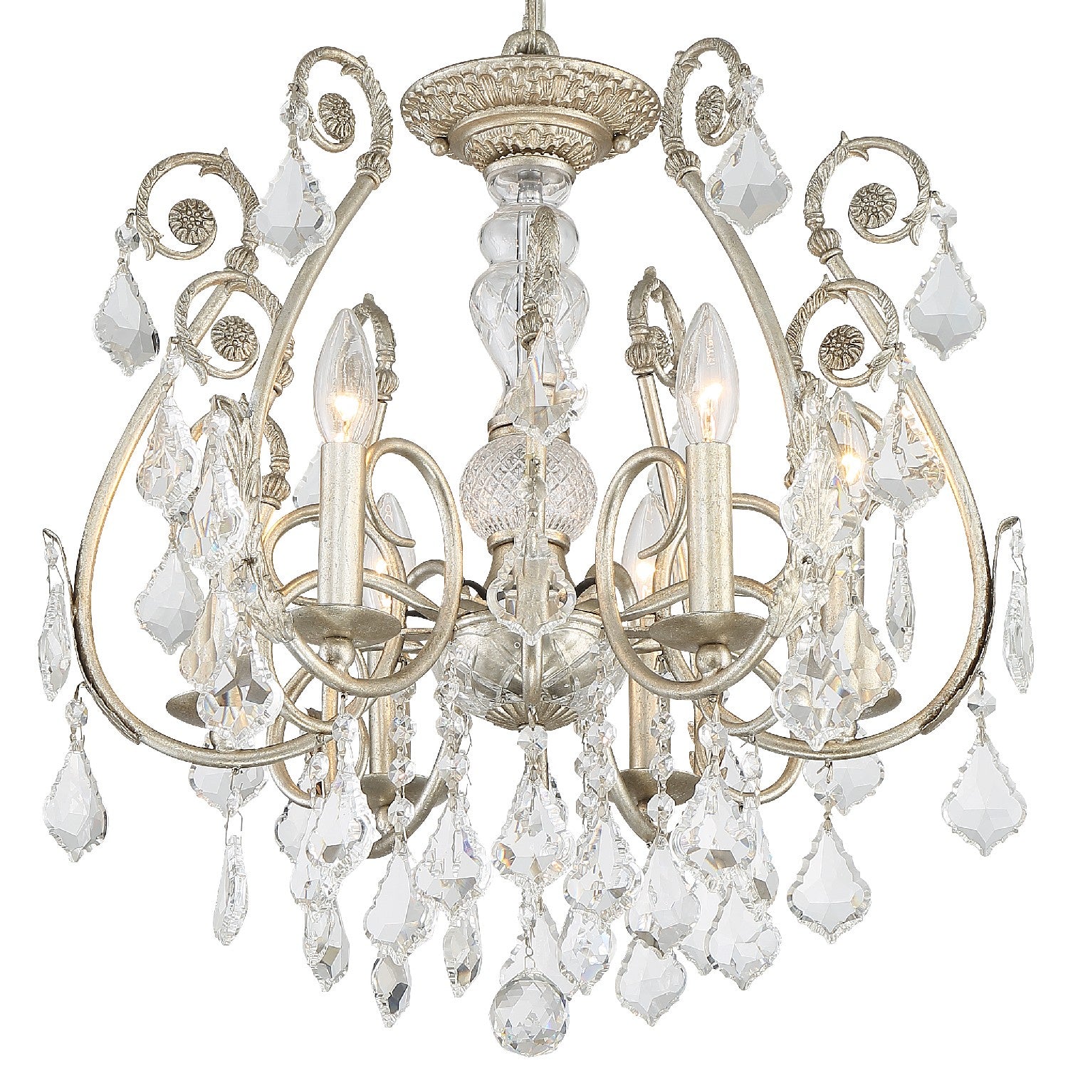 Crystorama - 5115-OS-CL-SAQ - Six Light Chandelier - Regis - Olde Silver