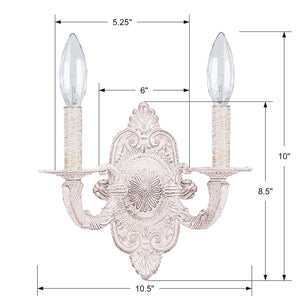 Crystorama - 5122-AW - Two Light Wall Sconce - Paris Market - Antique White