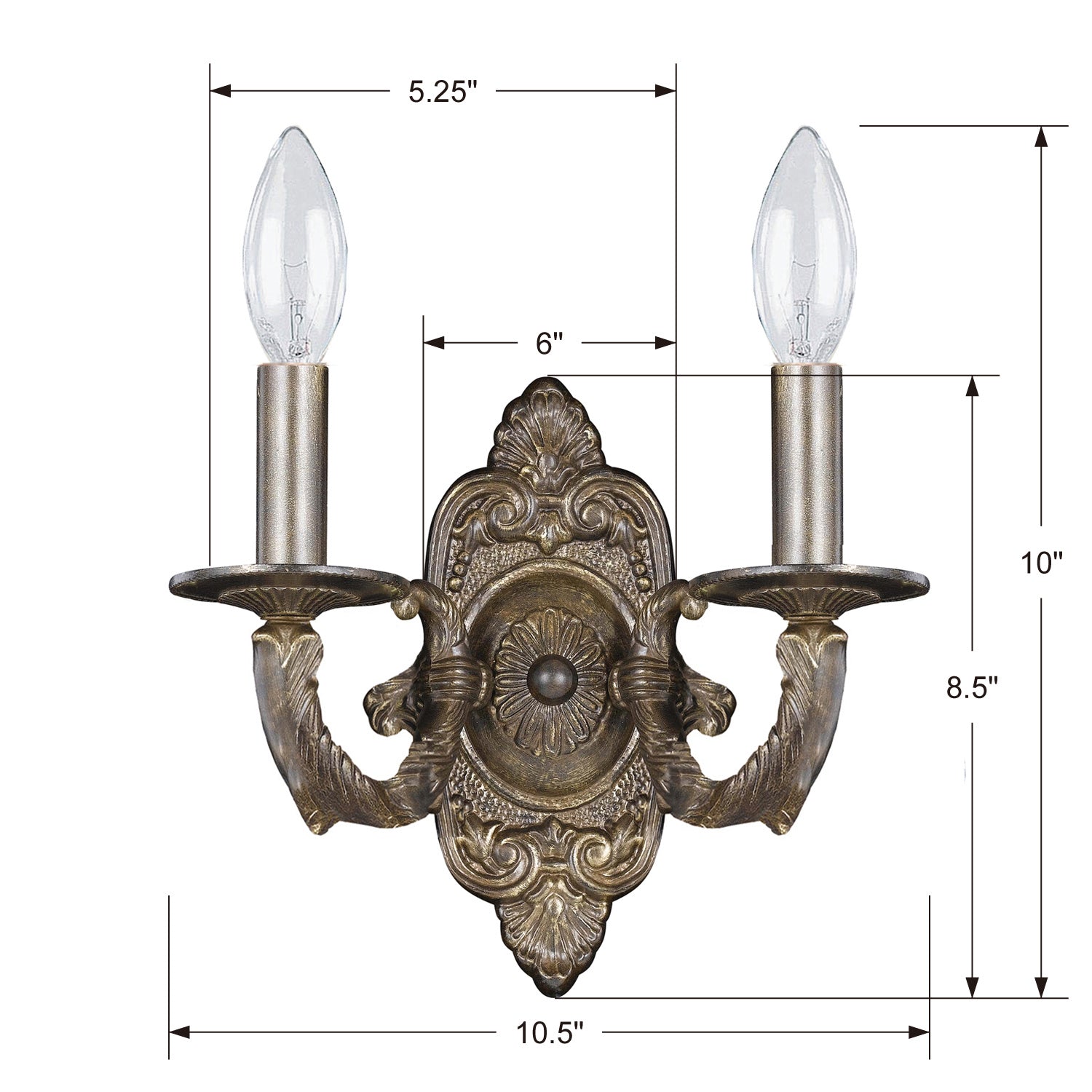 Crystorama - 5122-VB - Two Light Wall Sconce - Paris Market - Venetian Bronze