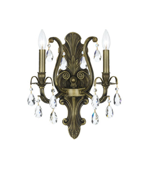 Crystorama - 5563-AB-CL-S - Two Light Wall Sconce - Dawson - Antique Brass