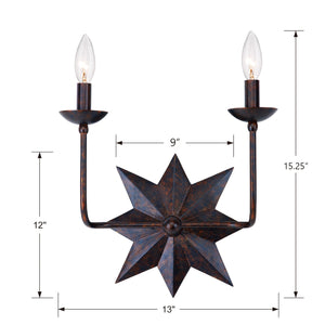 Crystorama - 9232-EB - Two Light Wall Sconce - Astro - English Bronze