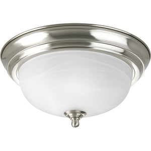 Progress Lighting - P3924-09 - One Light Flush Mount - Dome Glass - Alabaster - Brushed Nickel