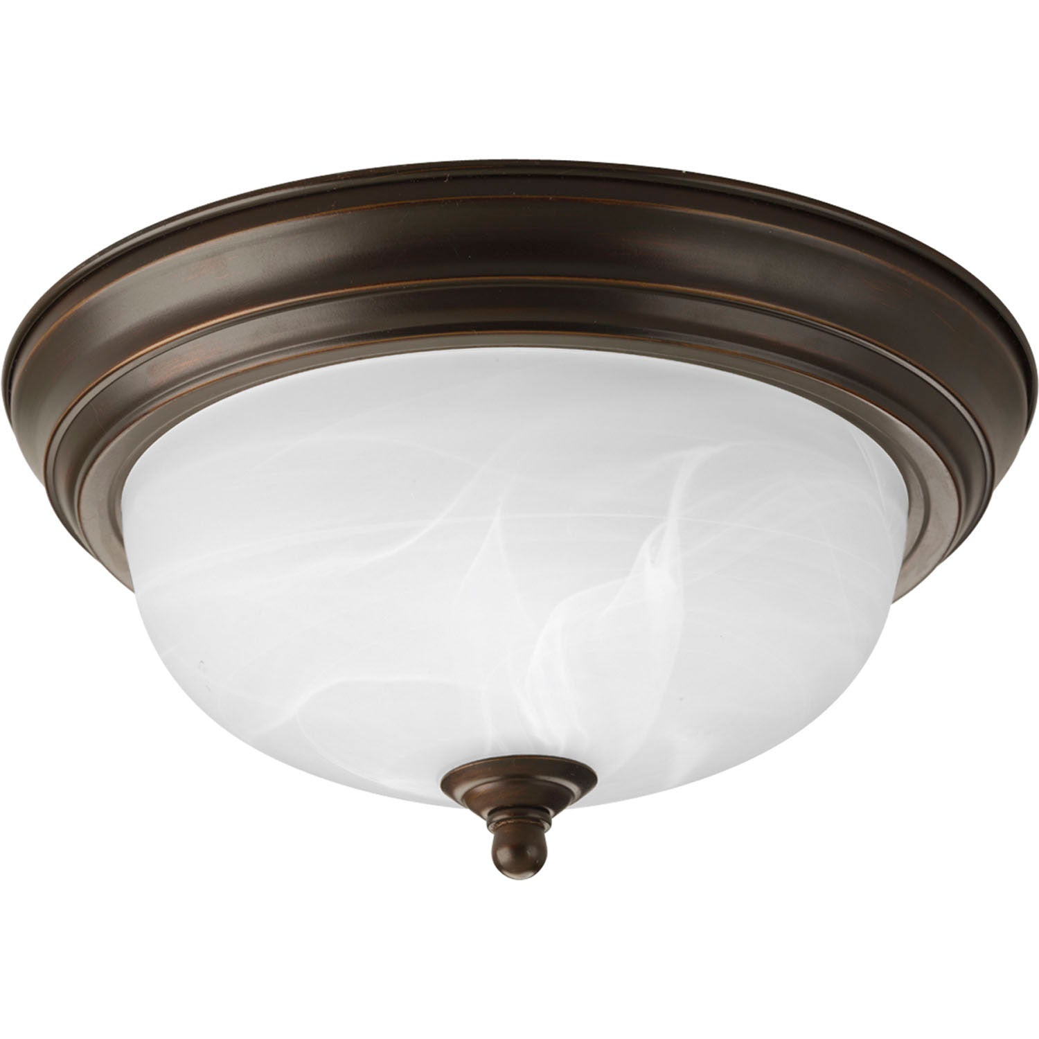 Progress Lighting - P3924-20 - One Light Flush Mount - Dome Glass - Alabaster - Antique Bronze