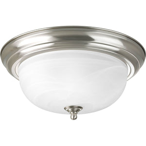 Progress Lighting - P3925-09 - Two Light Flush Mount - Dome Glass - Alabaster - Brushed Nickel