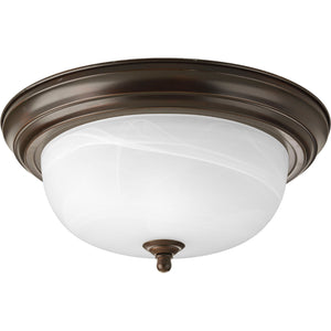 Progress Lighting - P3925-20 - Two Light Flush Mount - Dome Glass - Alabaster - Antique Bronze