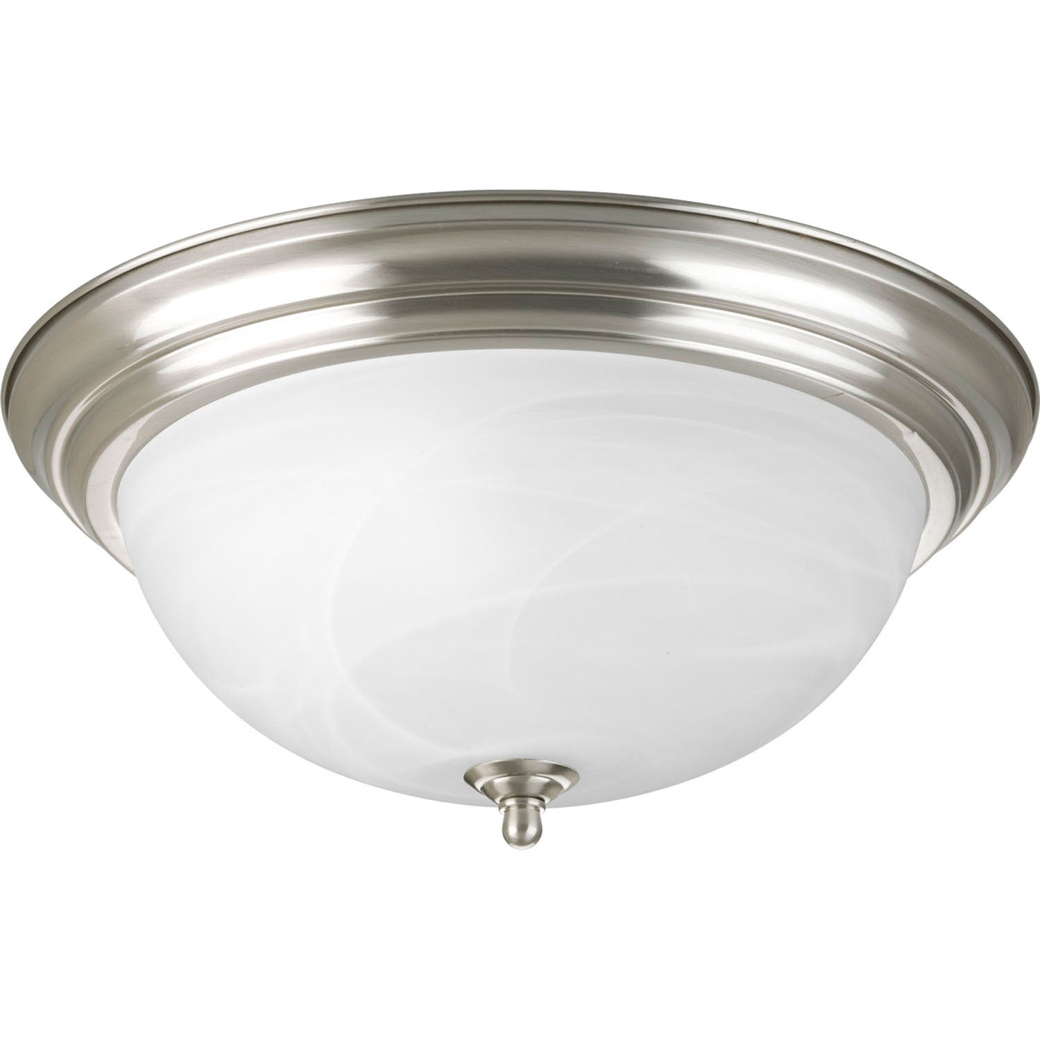 Progress Lighting - P3926-09 - Three Light Flush Mount - Dome Glass - Alabaster - Brushed Nickel