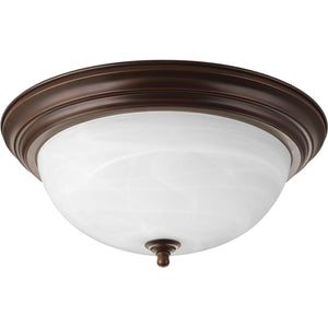 Progress Lighting - P3926-20 - Three Light Flush Mount - Dome Glass - Alabaster - Antique Bronze