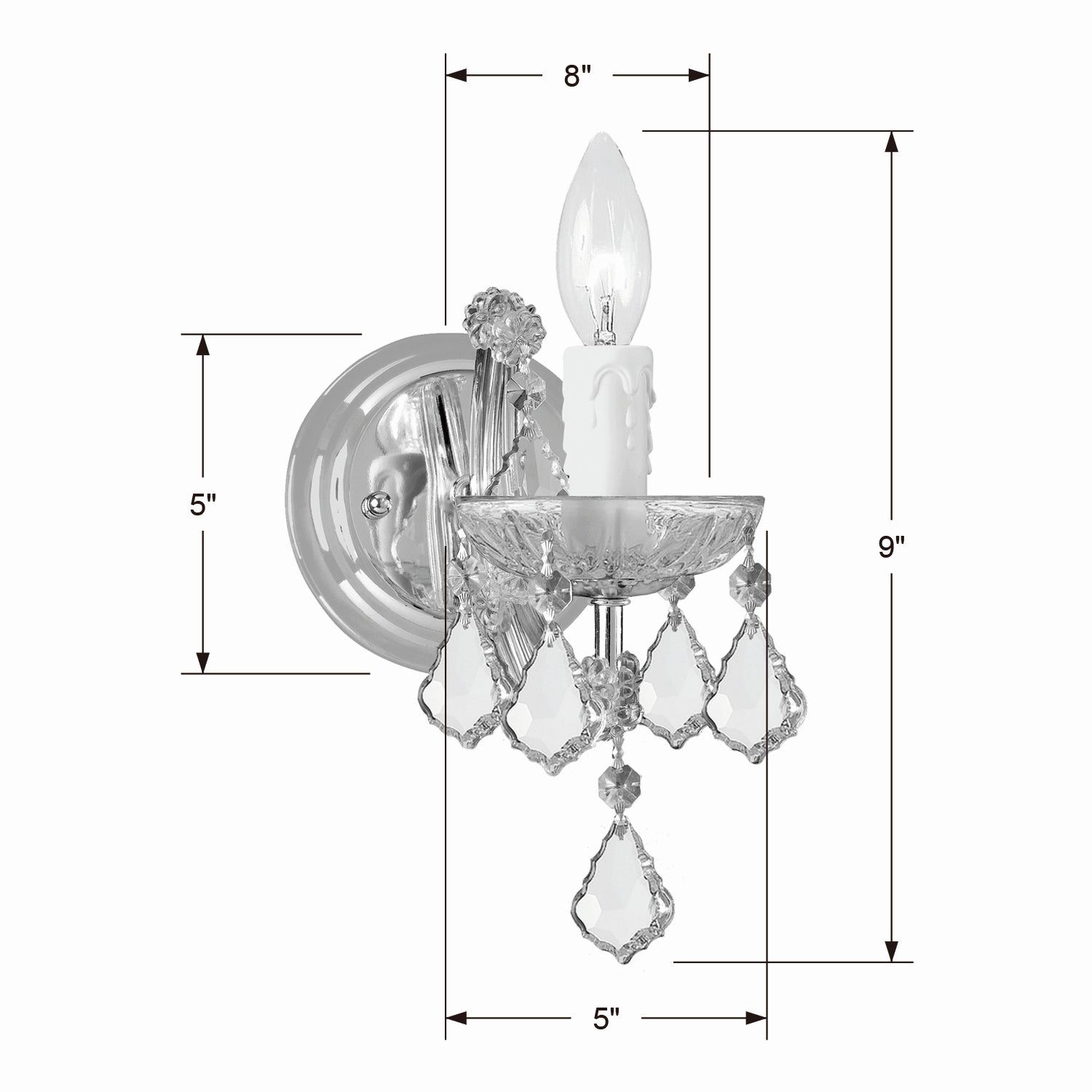 Crystorama - 4471-CH-CL-MWP - One Light Wall Sconce - Maria Theresa - Polished Chrome