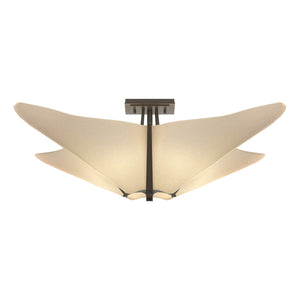 Hubbardton Forge - 123305-SKT-07-SH1995 - Four Light Semi-Flush Mount - Kirigami - Dark Smoke