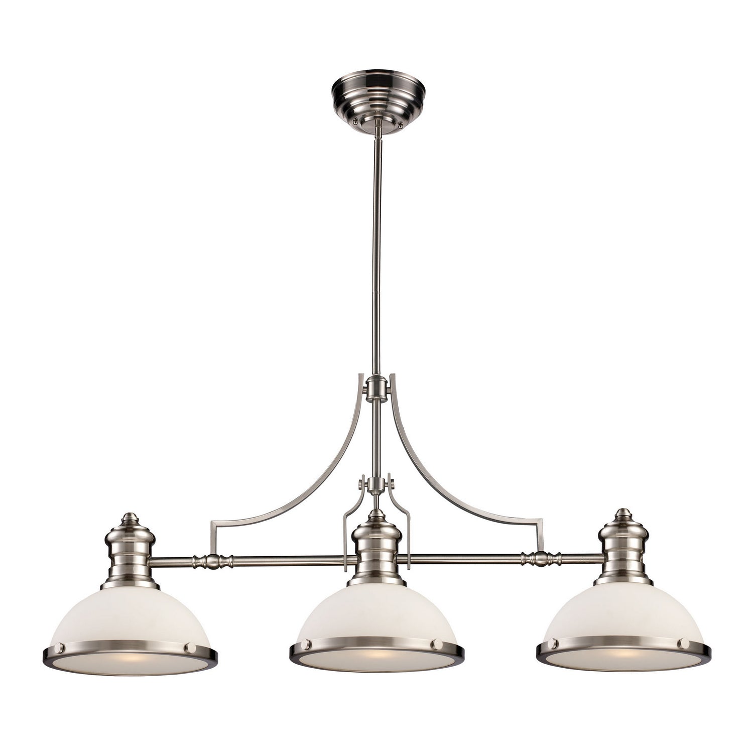 ELK Home - 66225-3 - Three Light Linear Chandelier - Chadwick - Satin Nickel